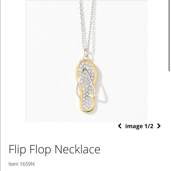 New from Touchstone Crystal “Flip Flop Necklace” - Picture 1 of 6